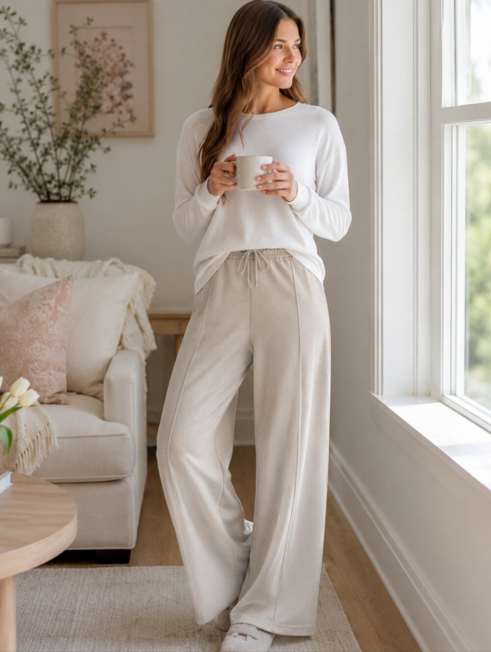 90 Degree by Reflex Wide Leg Fleece Pants XL      #X